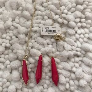 Kendra Scott set. Fuschia color